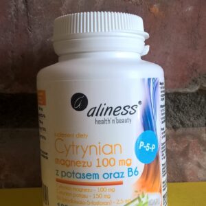 Cytrynian Magnezu 100 mg z potasem 150 mg, B6 (P-5-P) x 100 kaps.