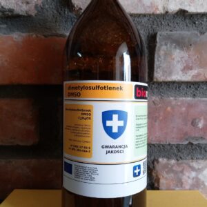 DMSO. Dimetylosulfotlenek szklana butelka 1kg