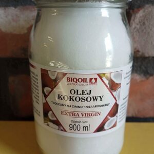 Olej kokosowy nierafinowany tłoczony na zimno 900 ml