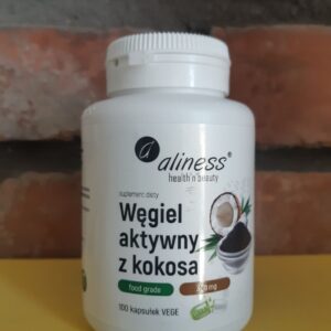 Węgiel aktywny z kokosa Food Grade 300 mg x 100 Vege caps.